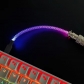 Drop Ship 4.6ft Coiled RGB Light-Emitting Type C USB Cable for Mechanical Gaming Keyboard, GX16 Aviator Connector Luminous Cord